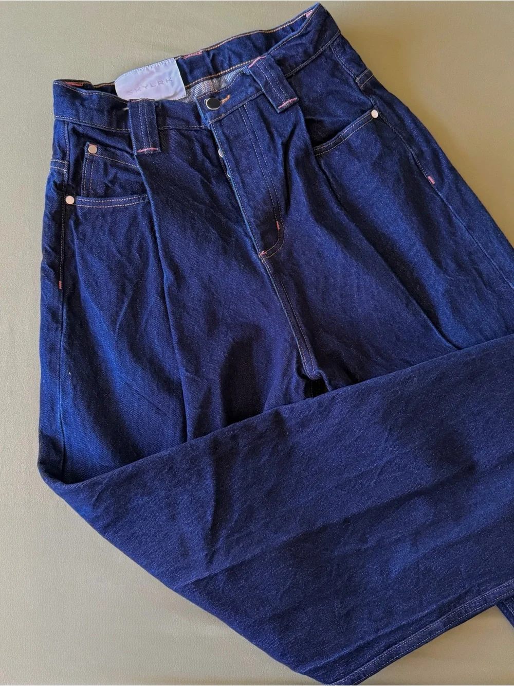 SKYLRK Pleated Denim Jean | RAW